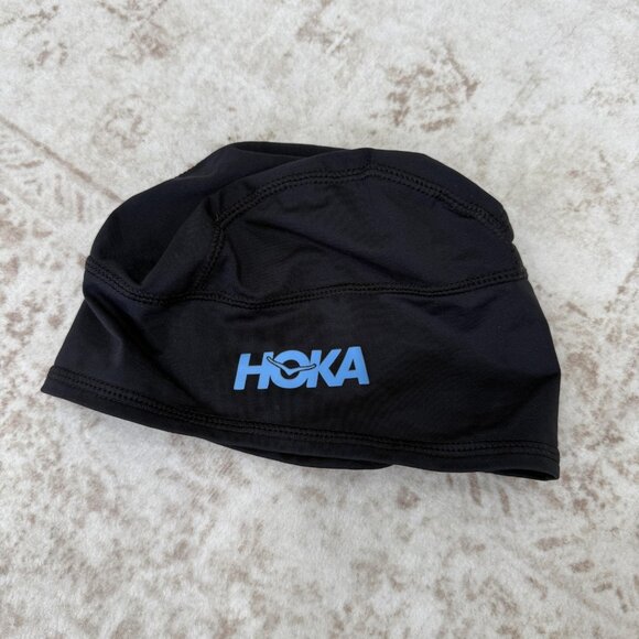 HOKA ONE ONE Hat Beanie Fitted Mens One Size Black Running Performance Skull Cap - Picture 1 of 7